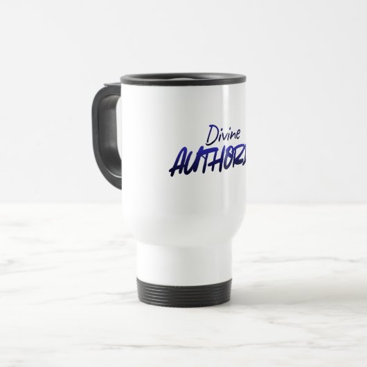 Divine AUTHORITY – Blue Gradient Design Travel Mug (Devant gauche)