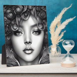 Divine Black Girl Digital Art Portret Tabletop Fotoplaat