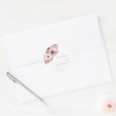 Divine Boho Blush & Roos Bruiloft Ronde Sticker (Envelop)
