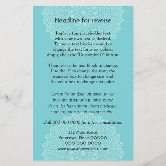 Divine Cyan Impression Verticaal Flyer (Achterkant)