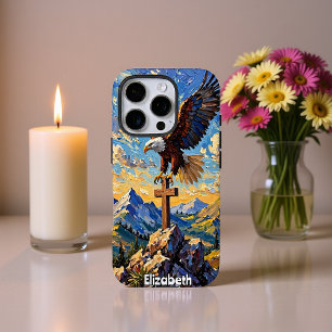 Divine Descent: Eagle on Cross iPhone 16 Pro Hoesje