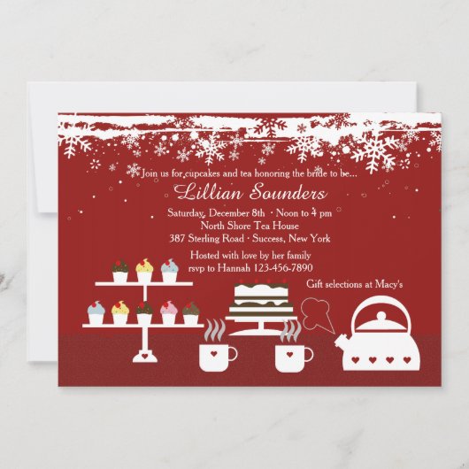 Divine Desserts Winter-Theme Invitation Kaart (Voorkant)