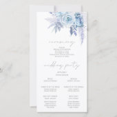 Divine Dusty Blue Floral Wedding Programme (Dos)