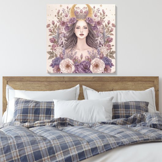 Divine Feminine Boho Wall Art | Sacred Canvas Afdruk (Insitu (Slaapkamer))