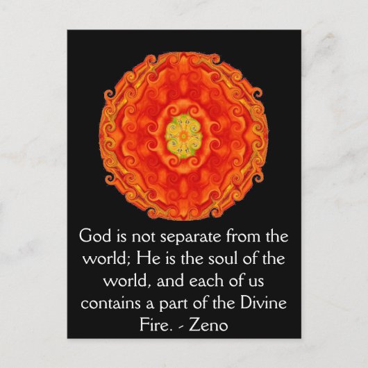 Divine Fire QUOTATION BY Zeno of Elea Briefkaart (Voorkant)