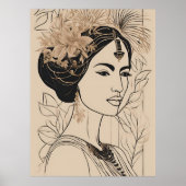 Divine Goddess Line Art Poster (Voorkant)