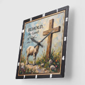 Divine Grace: John 1:29 Time Vierkante Klok (Hoek)