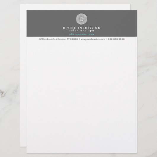 Divine Impression Blue 2 Briefhoofd Ontwerp (Voorkant / Achterkant)