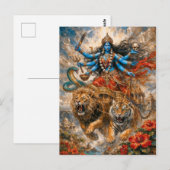 Divine Kali Chariot Briefkaart (Voorkant / Achterkant)