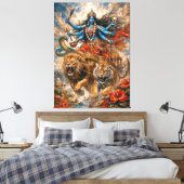 Divine Kali Chariot Canvas Afdruk (Insitu (Slaapkamer))