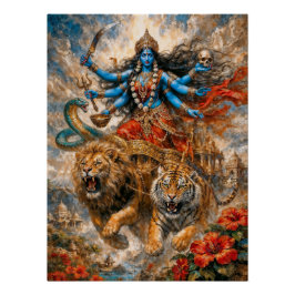 Divine Kali Chariot Perfect Poster