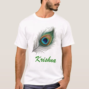 Divine Krishna Peacock Feather T-Shirt Design!
