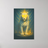 Divine Light-Eyed White Tiger | ManJiangHong Fine Canvas Afdruk (Voorkant)