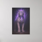 Divine Lightning White Tiger – Celestial Power Fan Canvas Afdruk (Voorkant)