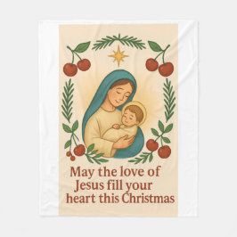 Divine Love Christmas Blanket – Baby Jesus Fleece Deken