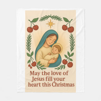 Divine Love Christmas Blanket – Baby Jesus  Fleece Deken
