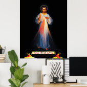 Divine Mercy Jesus Faustina 02 Print Poster 2020 (Thuiskantoor)
