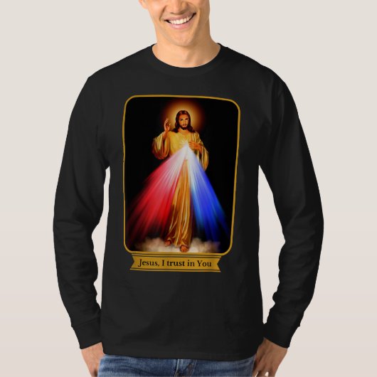Divine Mercy Jesus, ik vertrouw op jou katholiek T-shirt (Voorkant)