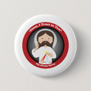 Divine Mercy of Jesus Ronde Button 5,7 Cm