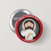 Divine Mercy of Jesus Ronde Button 5,7 Cm (Voorkant /achterkant)
