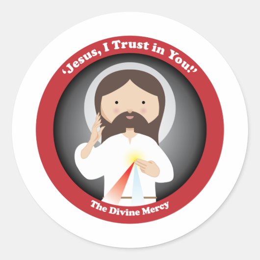 Divine Mercy of Jesus Ronde Sticker (Voorkant)