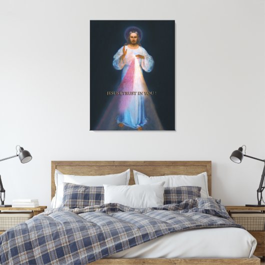 Divine Mercy Original Vilnius Afbeelding Canvas Afdruk (Insitu (Slaapkamer))