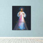Divine Mercy Original Vilnius Afbeelding Canvas Afdruk (Insitu (Houten vloer))