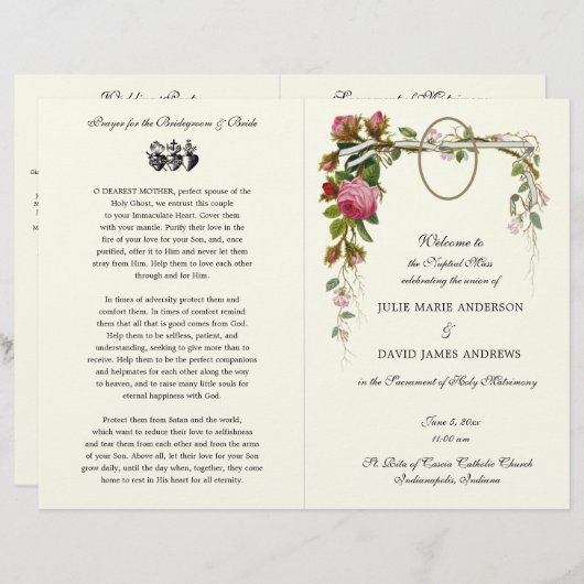 Divine Mercy Programme de mariage de masse catholi (Devant / Derrière)