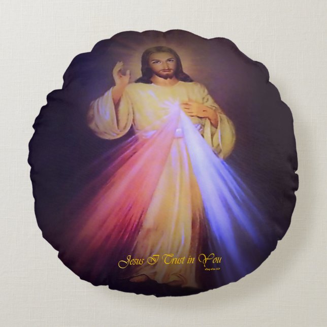 Divine Mercy Rond Kussen (Voorkant)