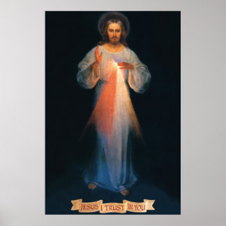 Divine Mercy, St. Faustina, Jezus die ik in jou ve Poster
