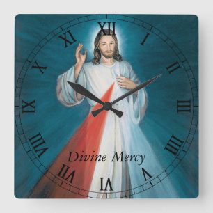 Divine Mercy Vierkante Klok