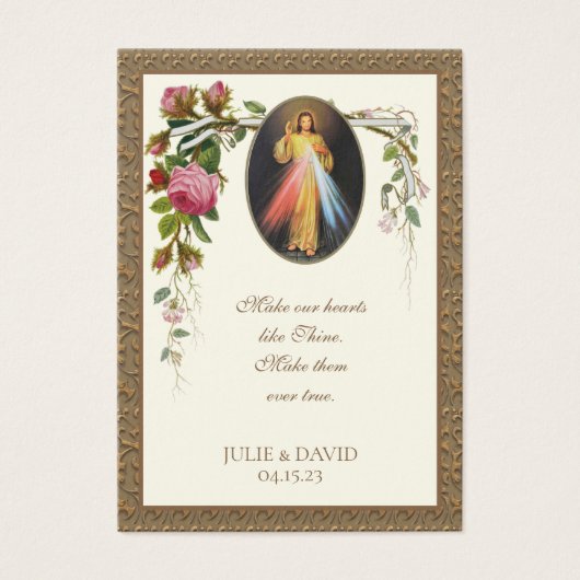 Divine Mercy Wedding Rozen Prayer Kaart (Voorkant)