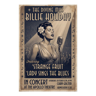 Divine Miss Billie Holiday Perfect Poster