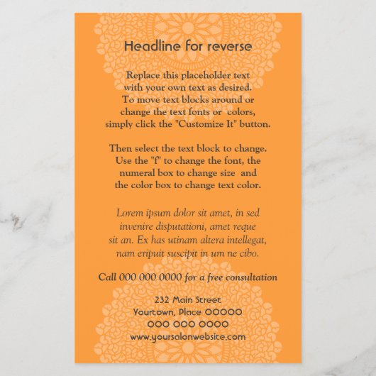 Divine Oranje Impression Vertical Flyer (Achterkant)