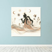 Divine Radha Krishna Canvas Art Afdruk (Insitu (Houten vloer))