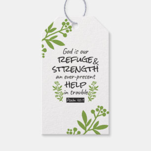 Divine Refuge - Psalm 46:1 voor Spiritueel Comfort Cadeaulabel