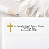 Divine Religieuze Cross Return Address Label (Insitu)