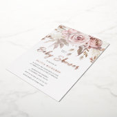 Divine Roos Gold Blush Floral Baby shower Folie Uitnodiging (Gedraaid)
