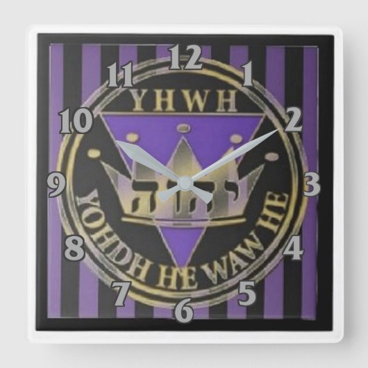 Divine Stripes Square Wall klok (Voorkant)