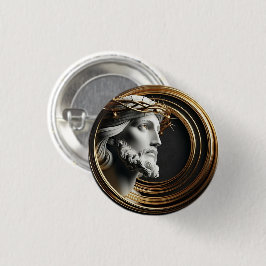 Divine Touch Keramische Jezus kijken in de hemel Ronde Button 3,2 Cm