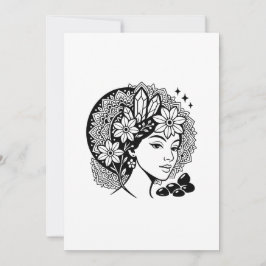 Divine Vrouwelijke Mandala Bloem Kristallen Uitnod Kaart