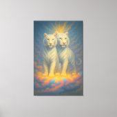 Divine White Tiger Royals – Twin Guardians of the  Canvas Afdruk (Voorkant)