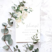 Divine Witte Rozen & Sage Bruiloft repetitie diner Kaart