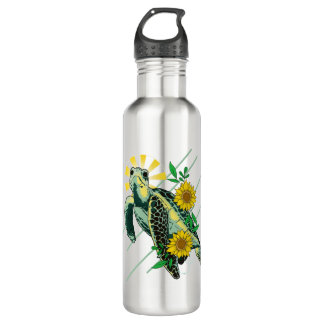 Divine Zee Turtle Sunflower Waterfles