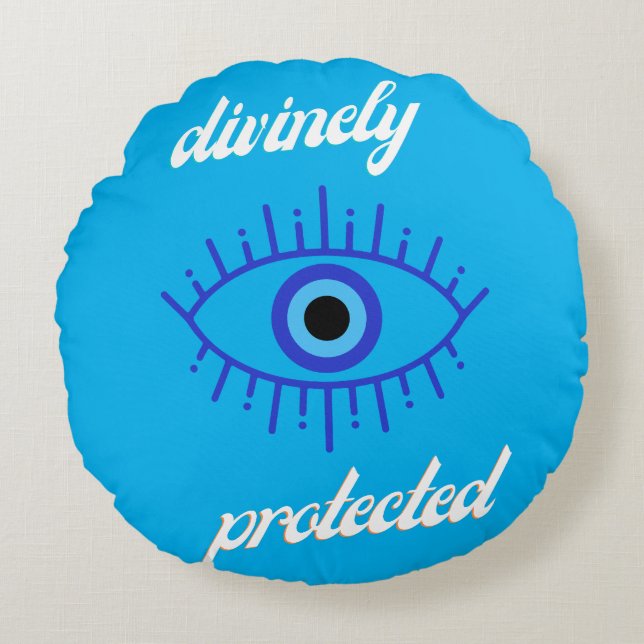 Divinely Protected Sierkussen Rond Kussen (Voorkant)