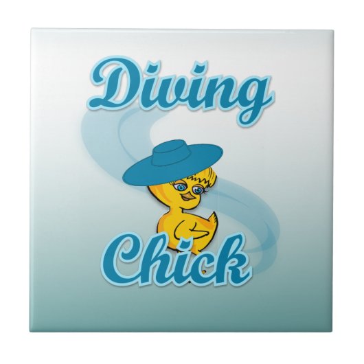 Diving Chick #3 Tegeltje (Voorkant)