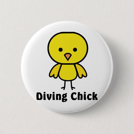 Diving Chick Gear Ronde Button 5,7 Cm (Voorkant)