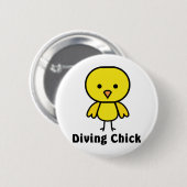Diving Chick Gear Ronde Button 5,7 Cm (Voorkant /achterkant)