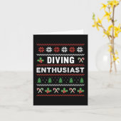 Diving Enthusiast Ugly Christmas Sweater Gift Kaart (Gele Bloem)