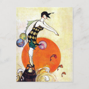 Diving Flapper Girl Briefkaart